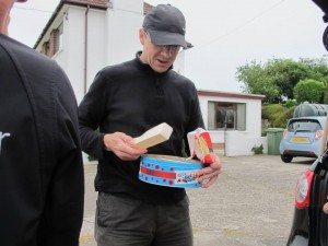 Martin doing his favourite job - its biscuit time