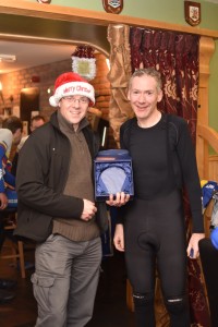 Michael Cassidy receiving his trophy for doing insane races